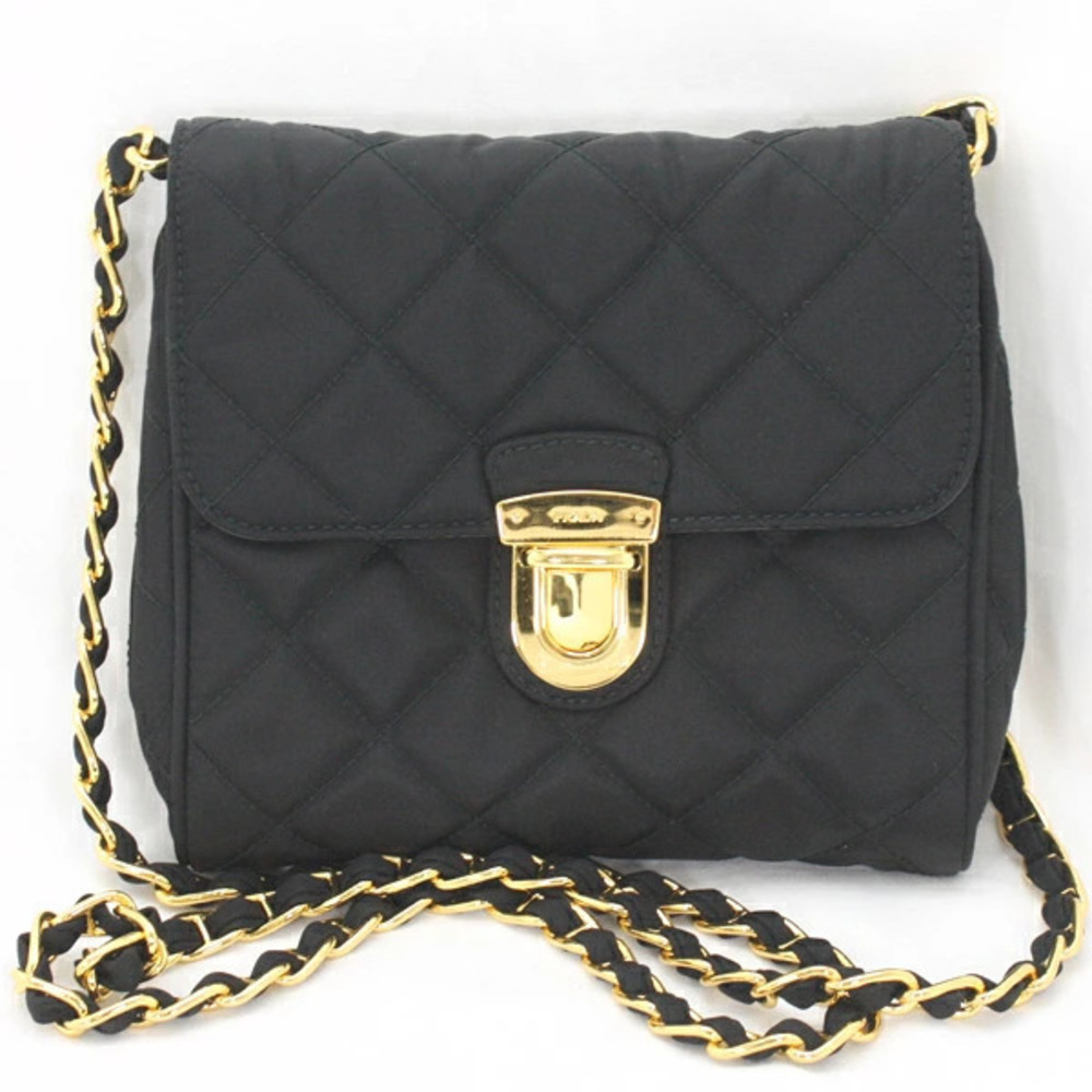 Prada bag quilted black chain shoulder Matelass